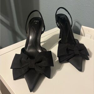 Zara Bow Heels - Black Women's Heels